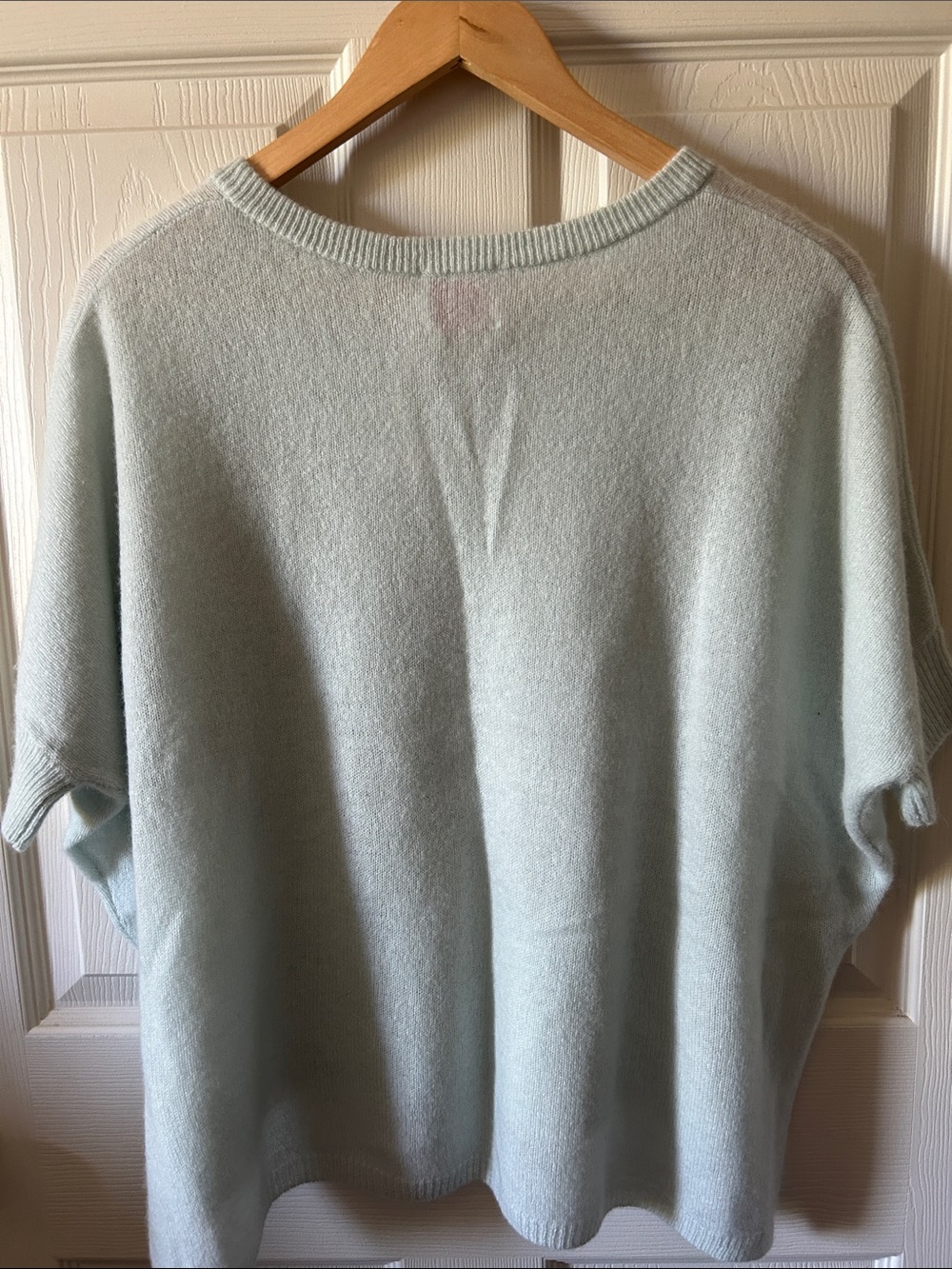 Brodie Cashmere Brontë Tee V-Neck Short Sleeve Sweater in Morning Dew Sz Small - Picture 11 of 12